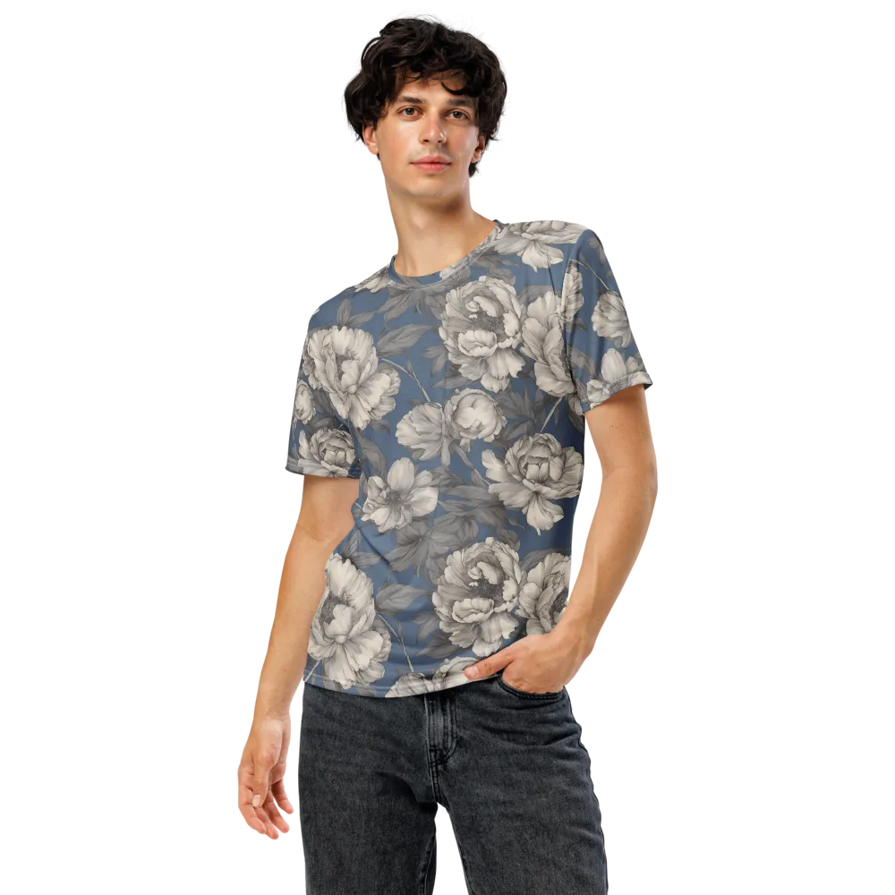 Blue Garden Reverie on Men's Crew Neck T-Shirt — Front