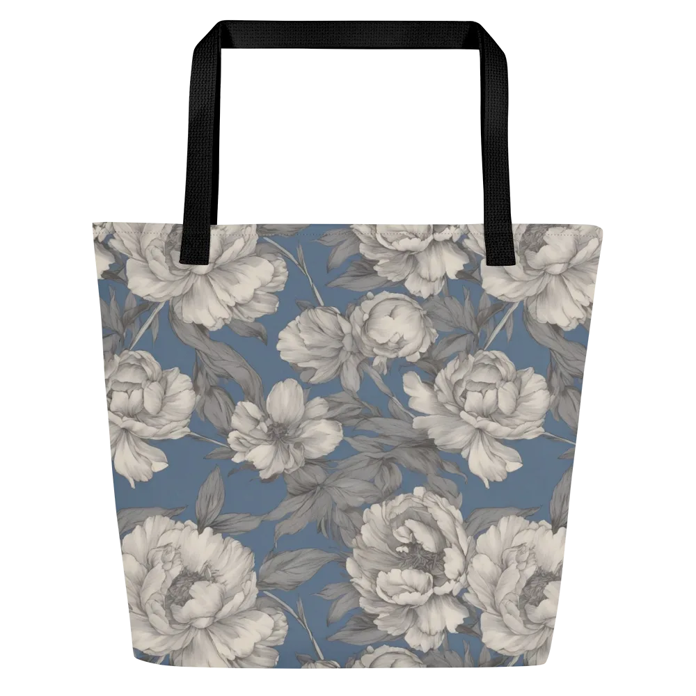 Blue Garden Reverie on Large Tote Bag W/ Pocket — Front