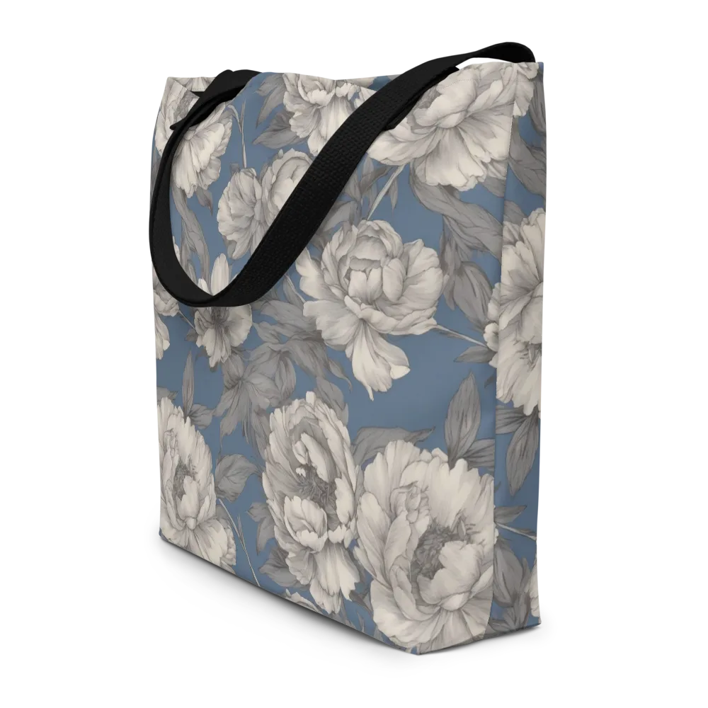 Blue Garden Reverie on Large Tote Bag W/ Pocket — Front