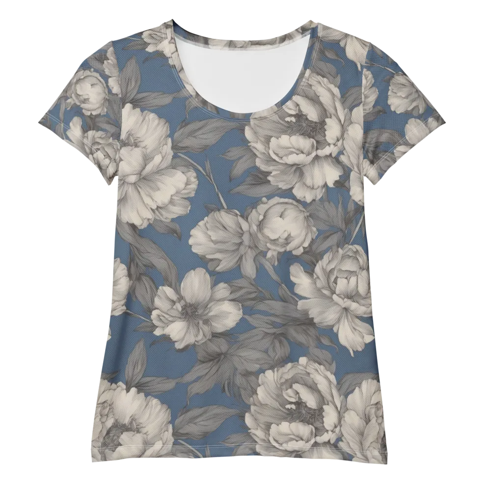Blue Garden Reverie on Women's Athletic T-Shirt — Front
