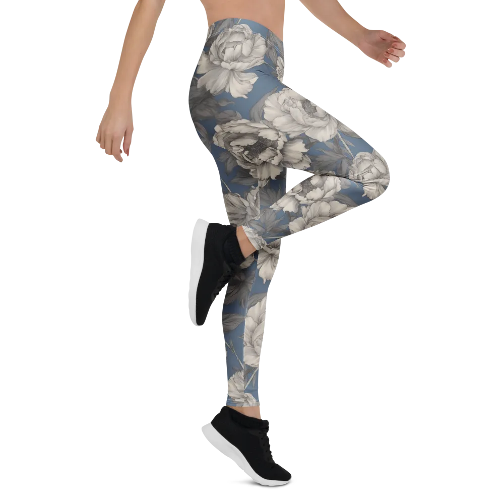 Blue Garden Reverie on Leggings — Right