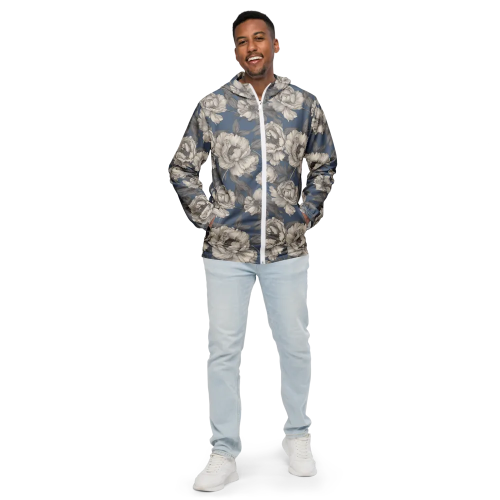 Blue Garden Reverie on Men's Windbreaker — Front
