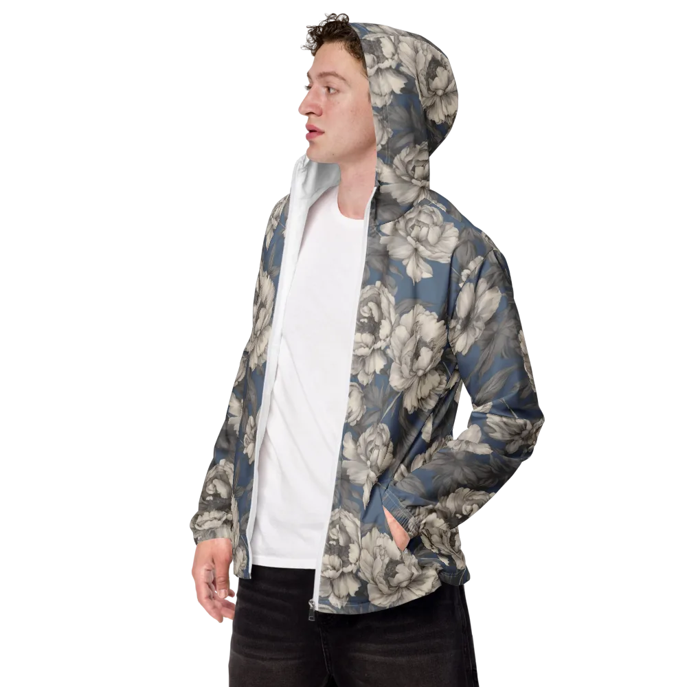 Blue Garden Reverie on Men's Windbreaker — Left Front