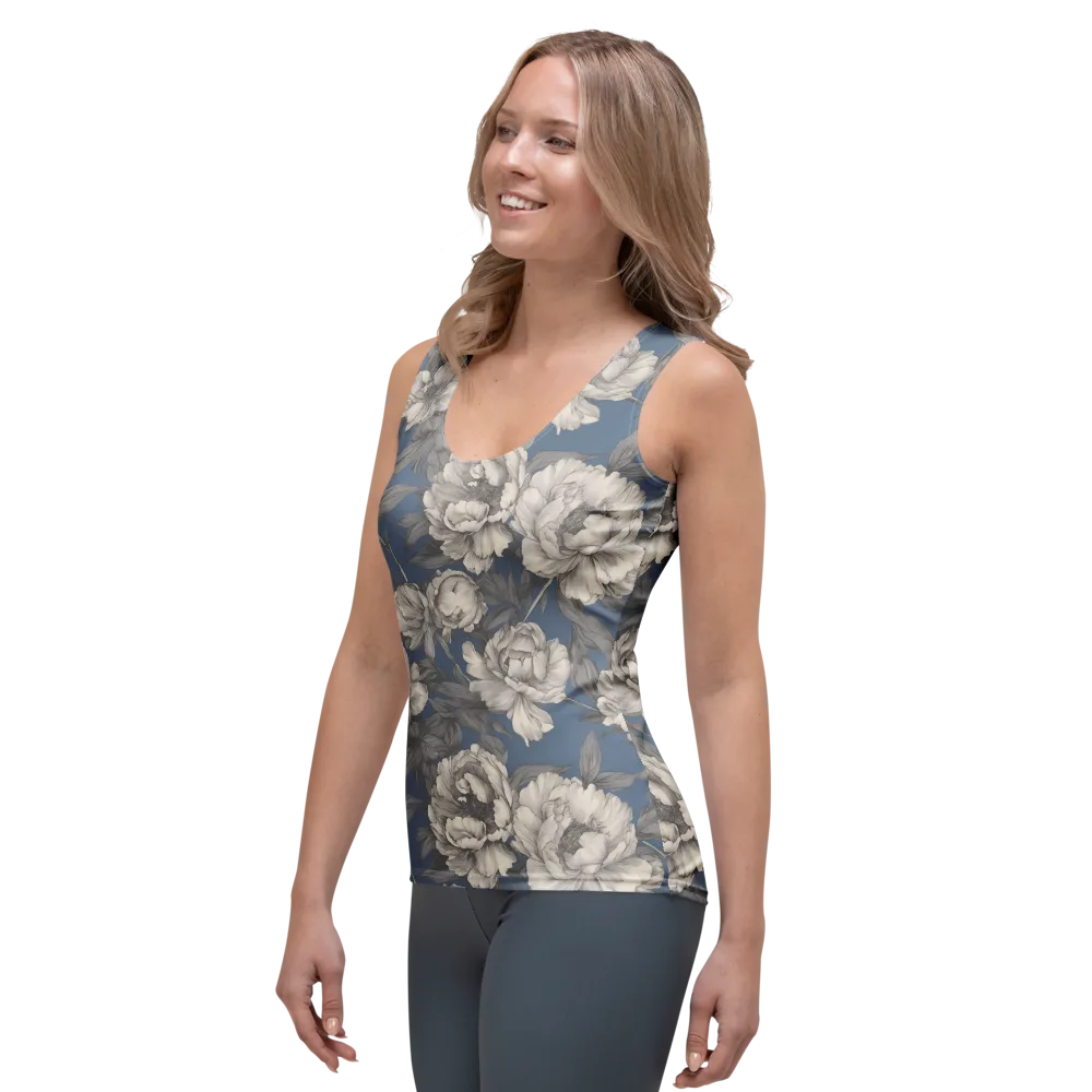 Blue Garden Reverie on Women's Tank Top — Left Front