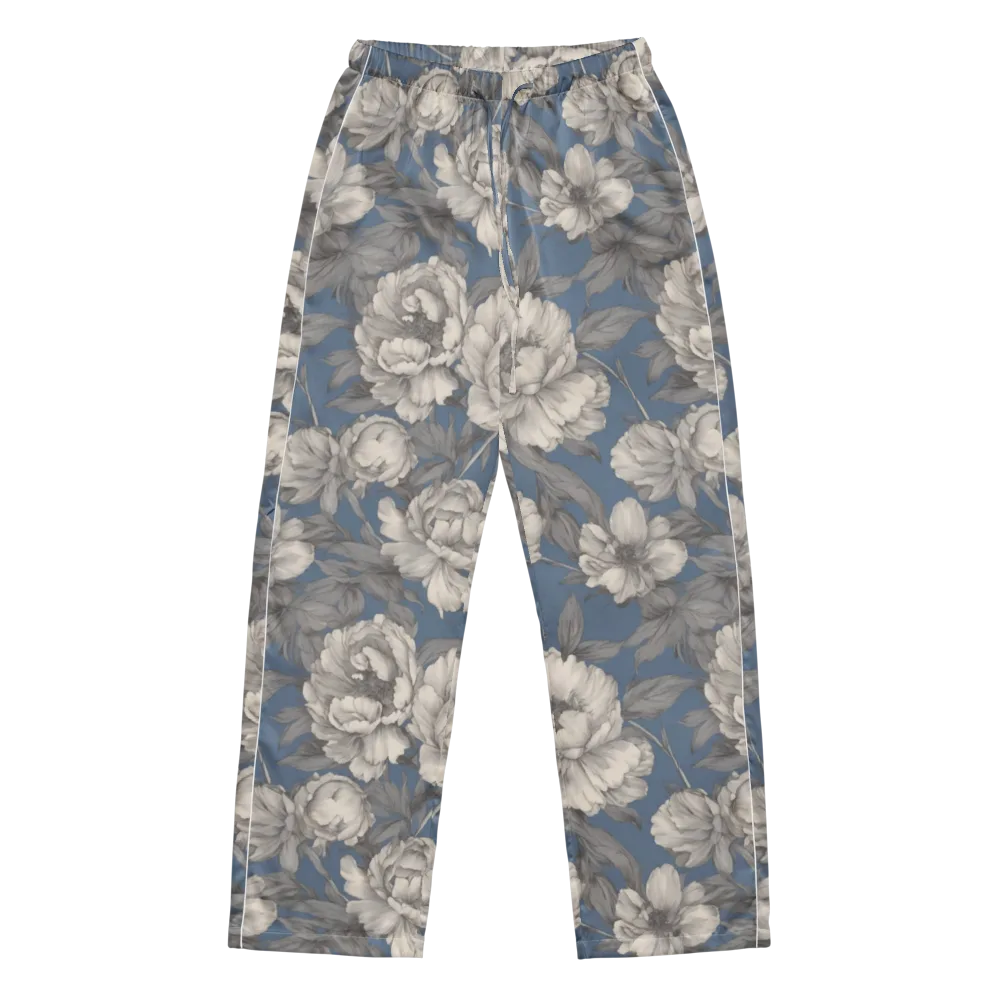 Blue Garden Reverie on Women's Pajama Pants — Front