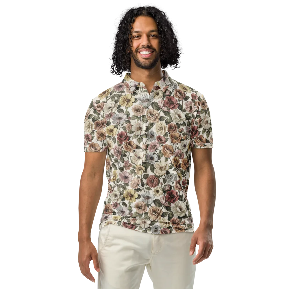 Heirloom Garden on Men's Slim Fit Polo Shirt — Front