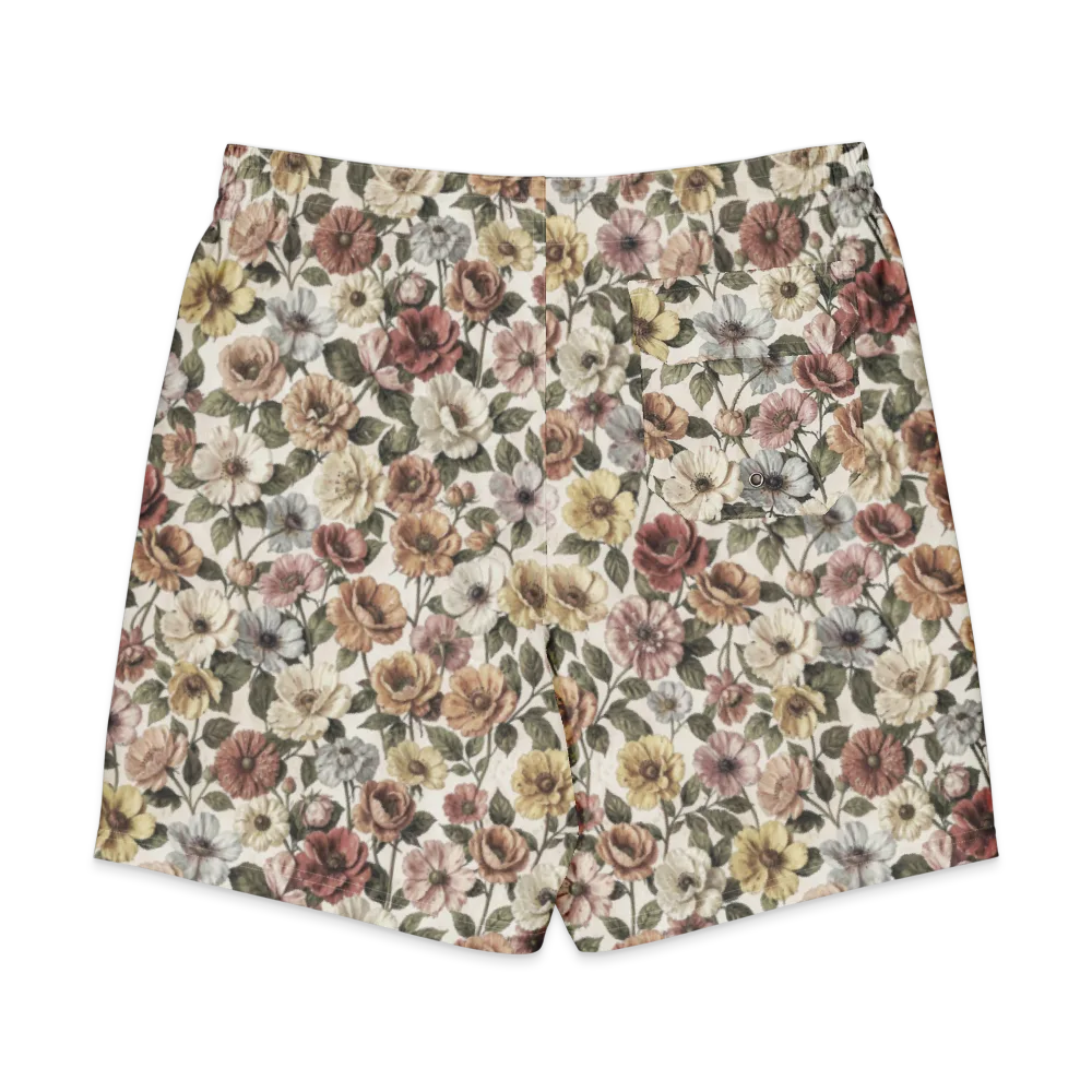Heirloom Garden on Men's Board Shorts — Back