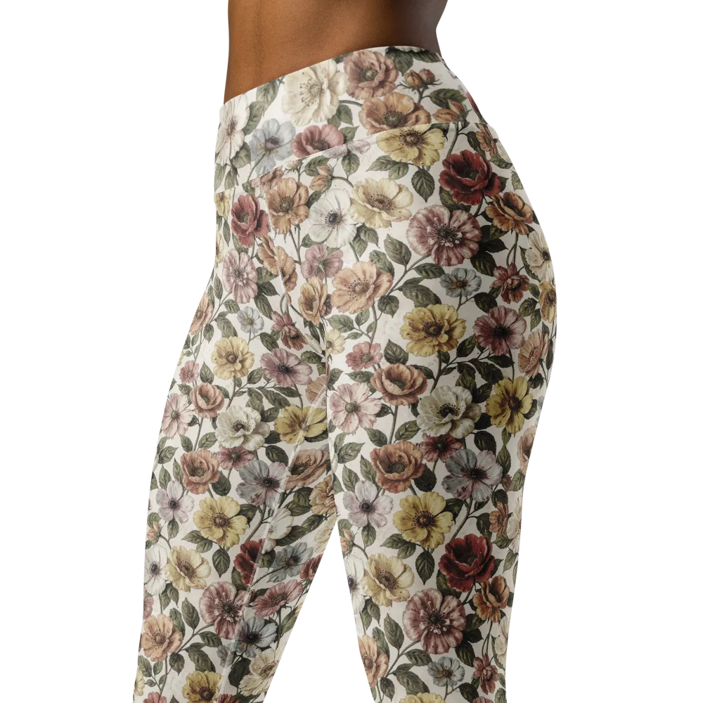 Heirloom Garden on Yoga Leggings — Left Front