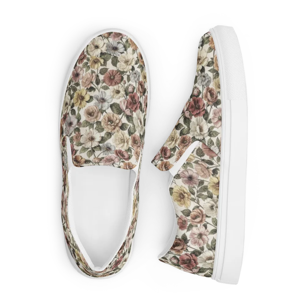 Heirloom Garden on Men's Slip-On Canvas Shoes — Front