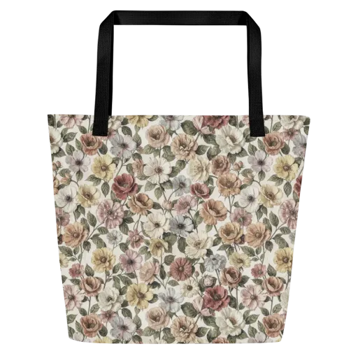 Heirloom Garden on a Large Tote Bag W/ Pocket