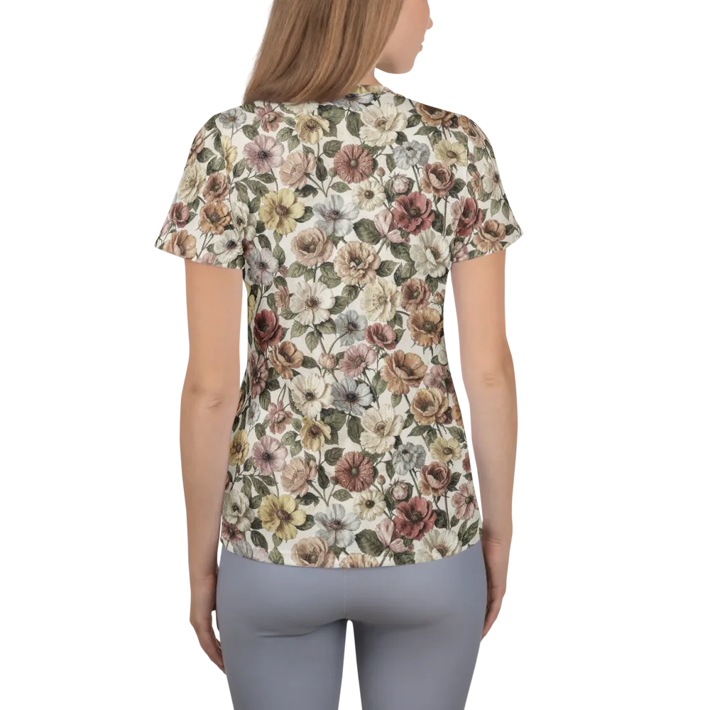 Heirloom Garden on Women's Athletic T-Shirt — Back