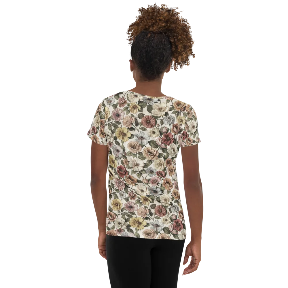 Heirloom Garden on Women's Athletic T-Shirt — Back