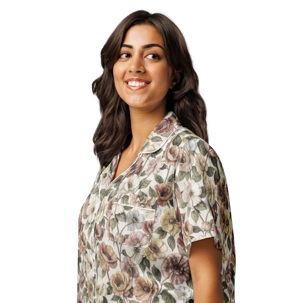 Heirloom Garden on Women's Short Sleeve Pajama Top — Left Front