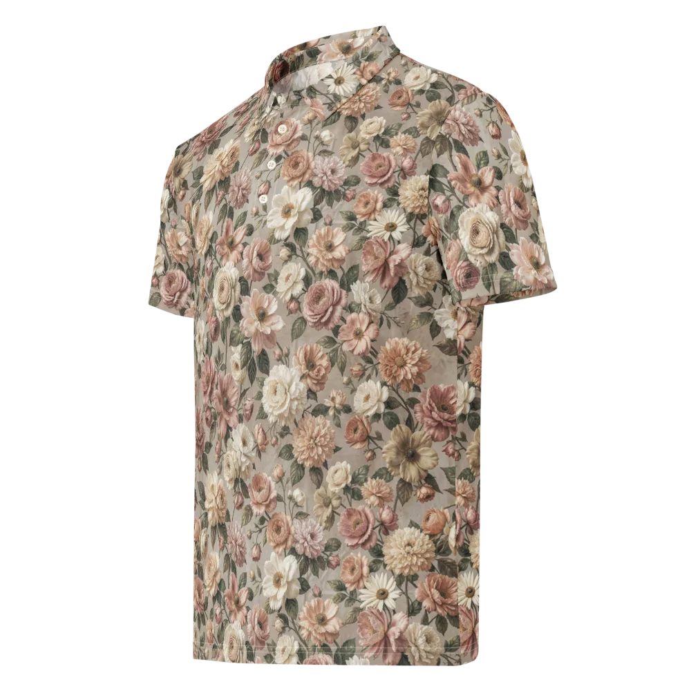 Blush Conservatory on Men's Slim Fit Polo Shirt — Left Front