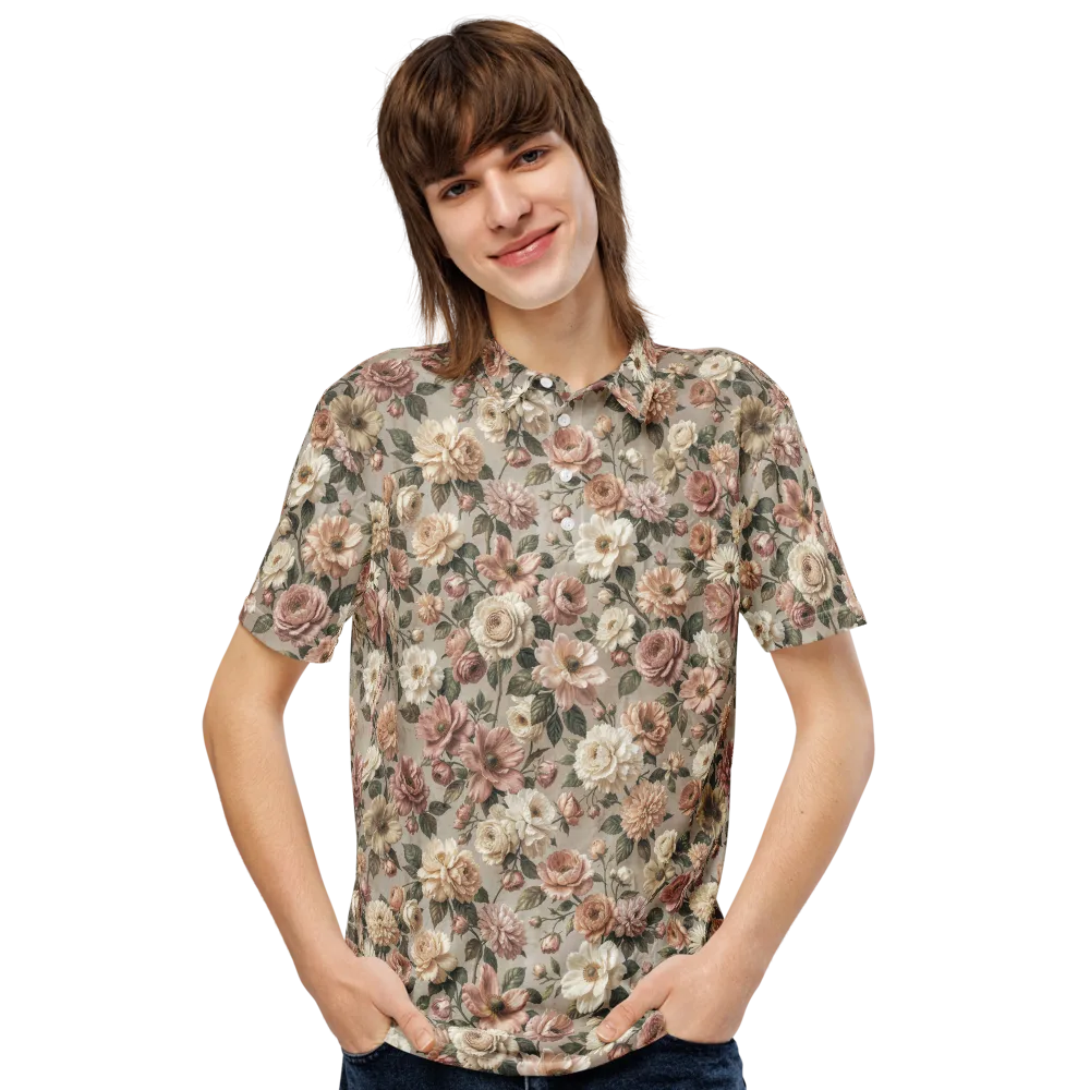 Blush Conservatory on Men's Slim Fit Polo Shirt — Front
