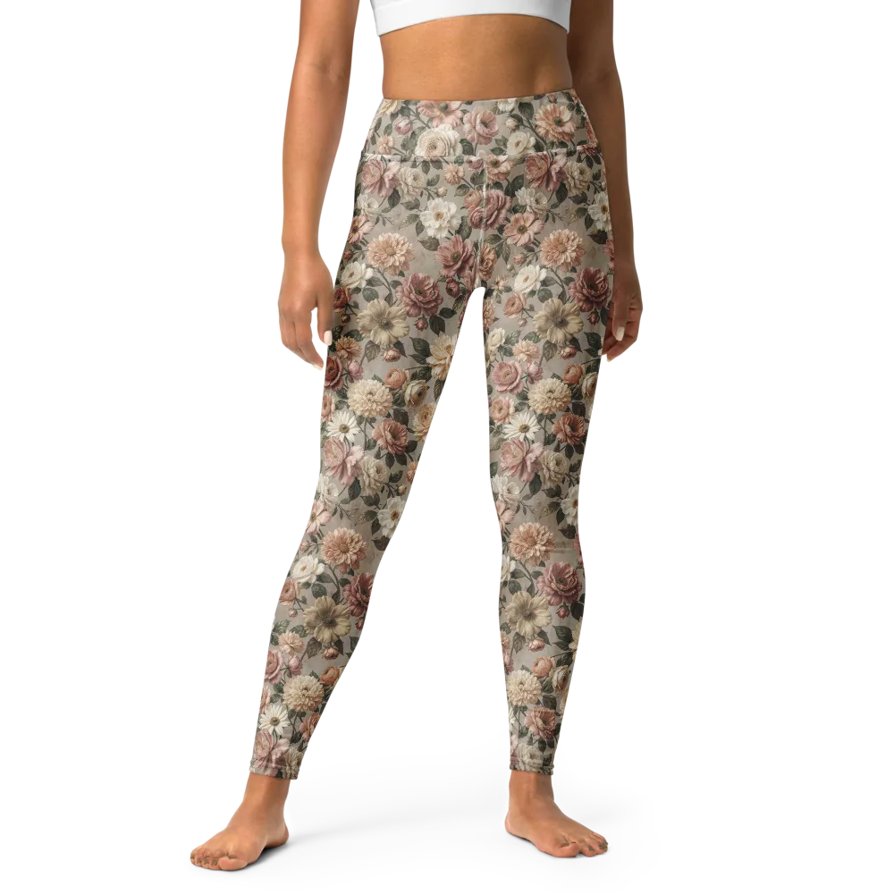 Blush Conservatory on Yoga Leggings — Front