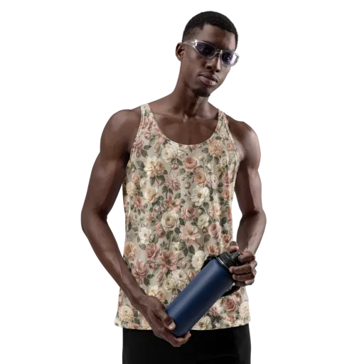 Blush Conservatory on a Men's Tank Top