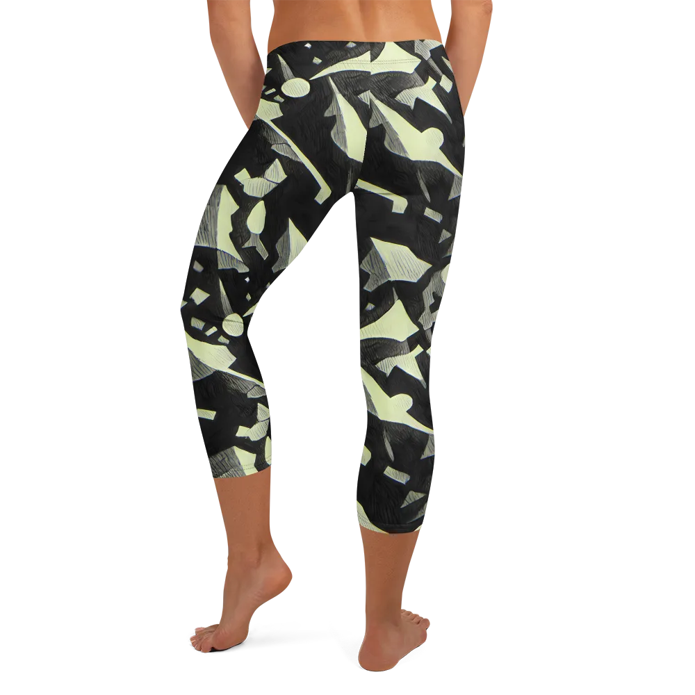 Obsidian Circuit on Capri Leggings — Back