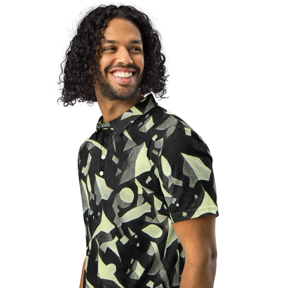Obsidian Circuit on Men's Slim Fit Polo Shirt — Left Front