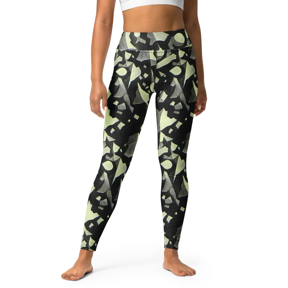Obsidian Circuit on Yoga Leggings — Front
