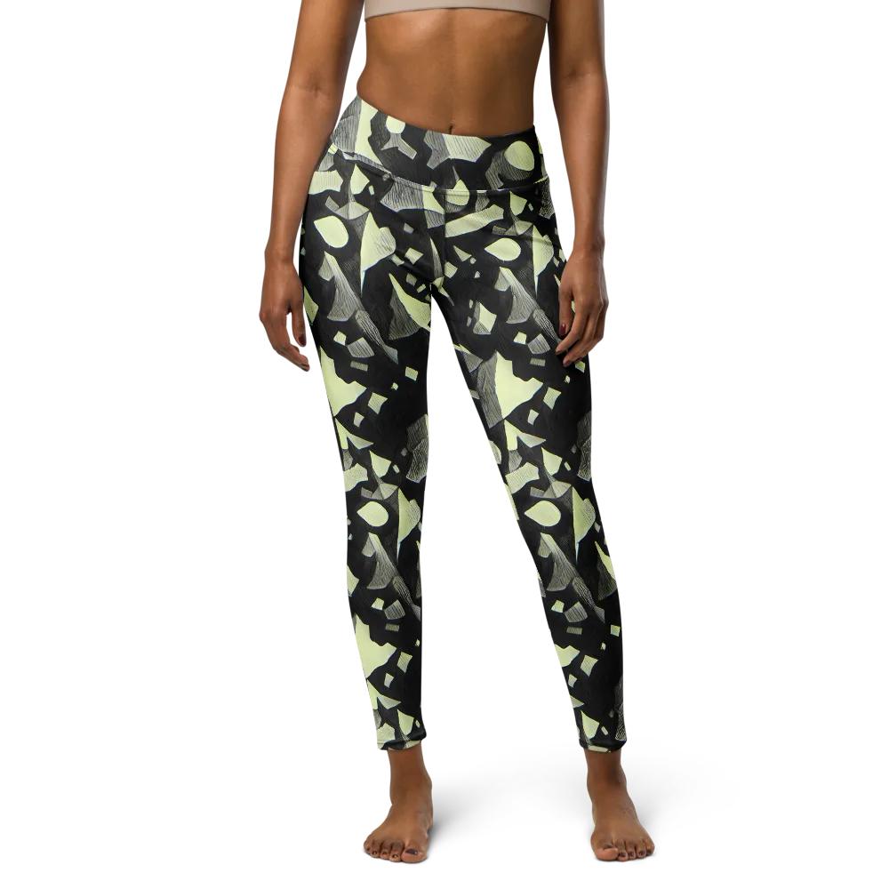 Obsidian Circuit on Yoga Leggings — Front
