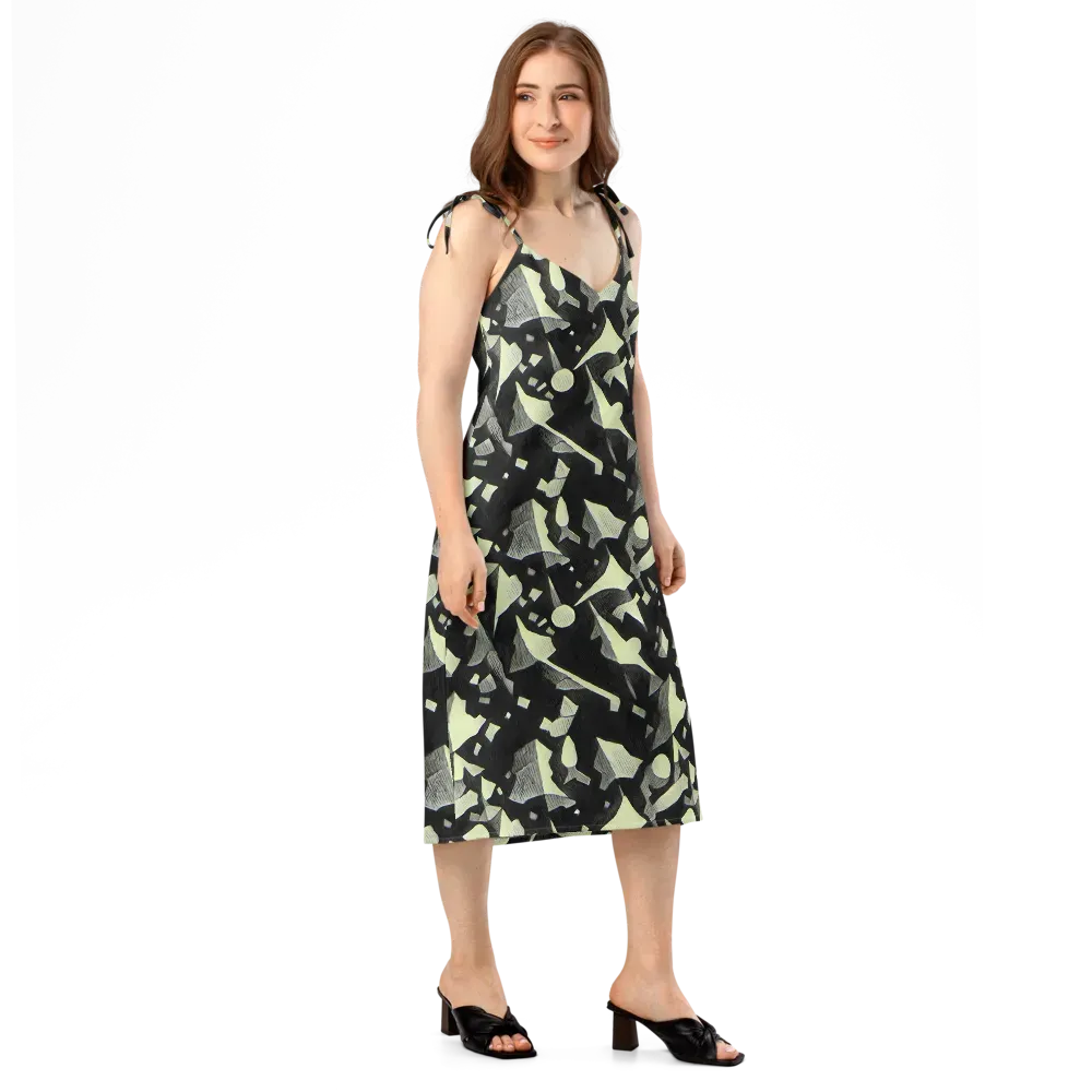 Obsidian Circuit on Slip Dress — Right Front