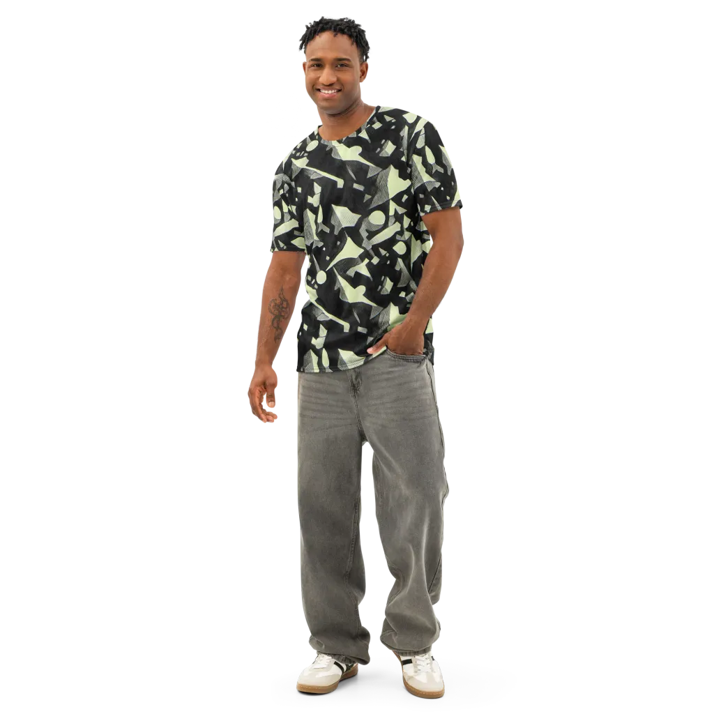 Obsidian Circuit on Men's Cotton Crew Neck T-Shirt — Front