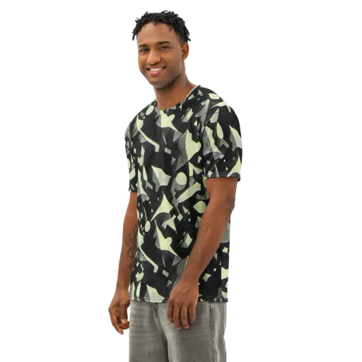 Obsidian Circuit on a Men's Cotton Crew Neck T-Shirt