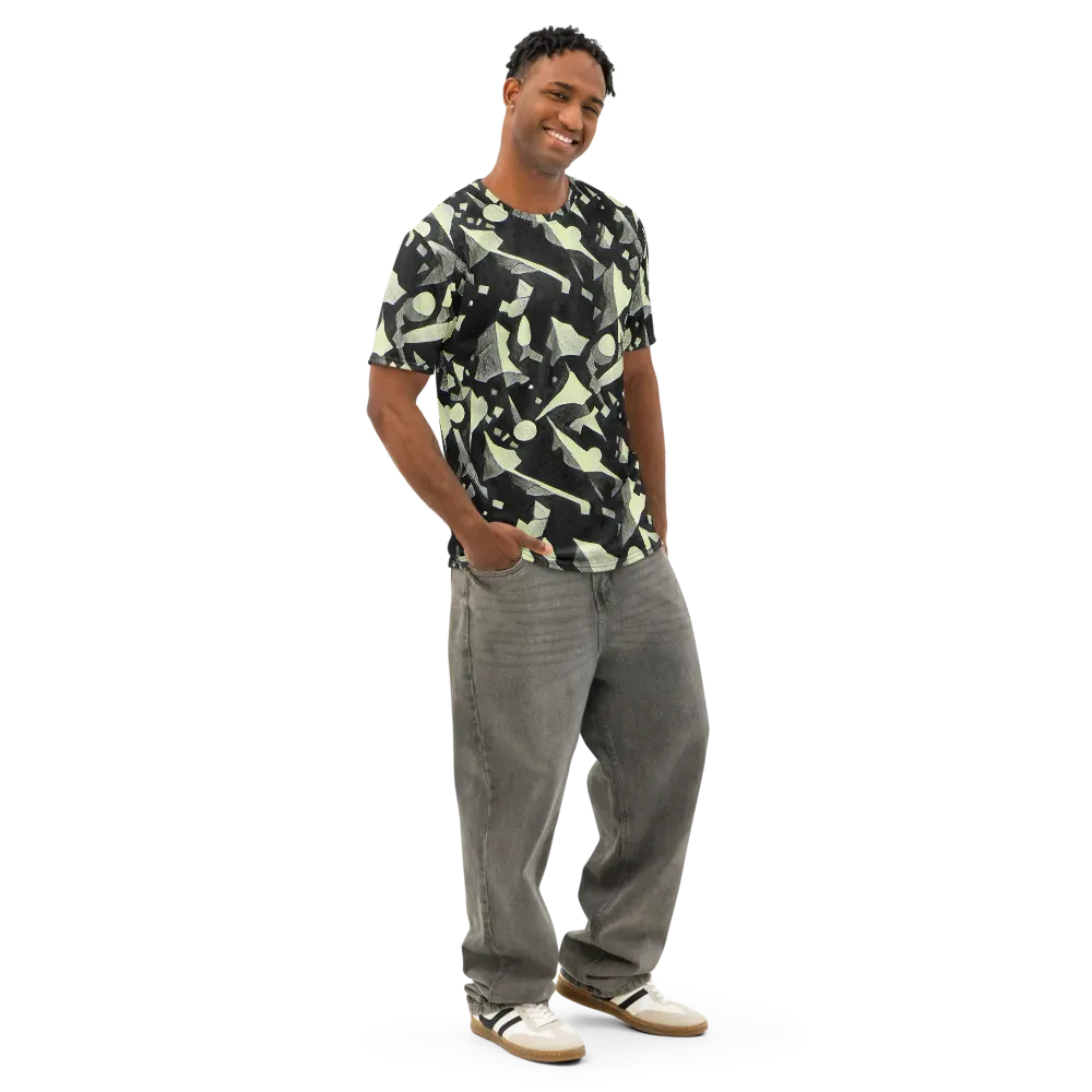 Obsidian Circuit on Men's Cotton Crew Neck T-Shirt — Right Front