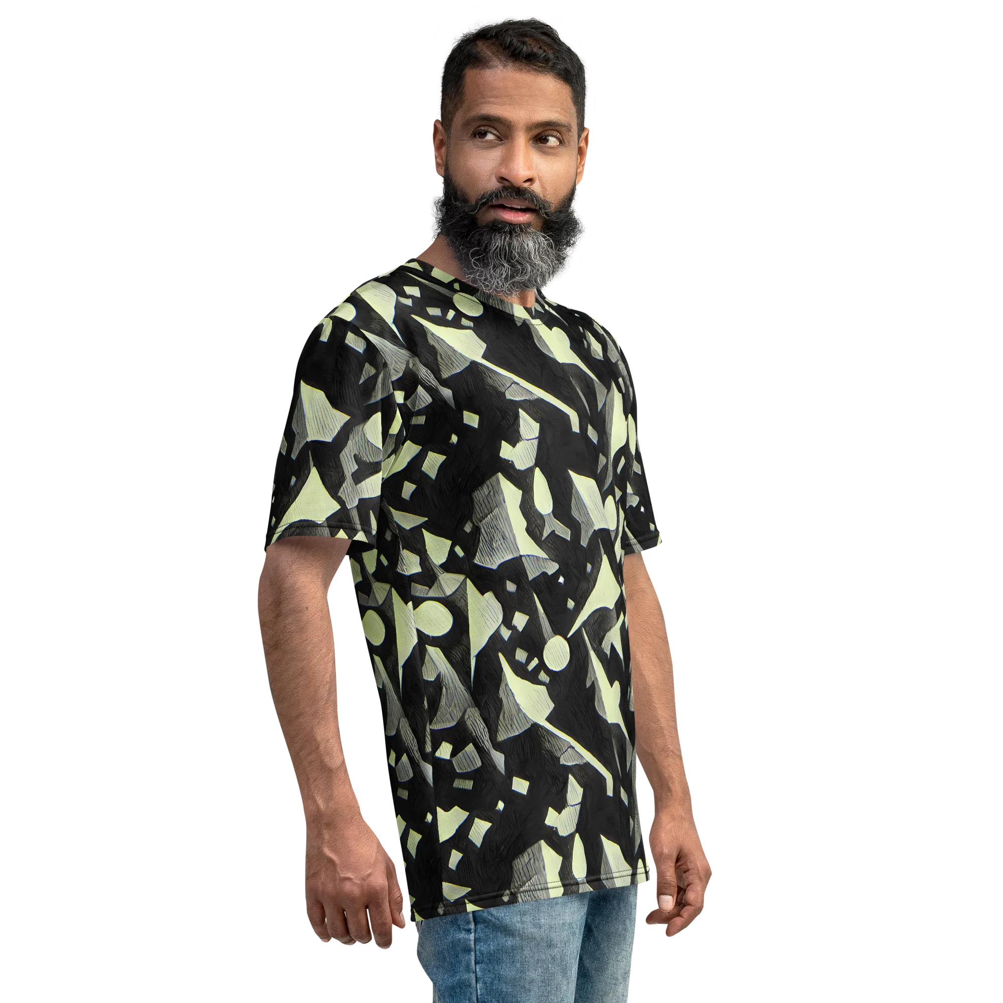 Obsidian Circuit on Men's Crew Neck T-Shirt — Right
