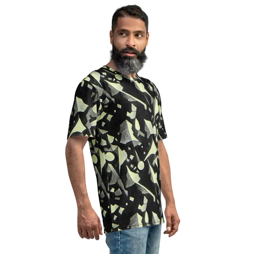 Obsidian Circuit on Men's Crew Neck T-Shirt — Right