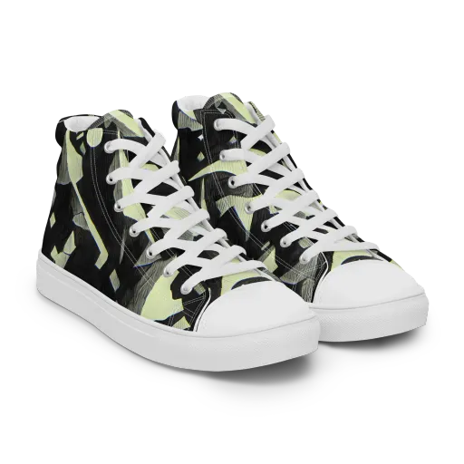 Obsidian Circuit on a Men's High Top Canvas Shoes
