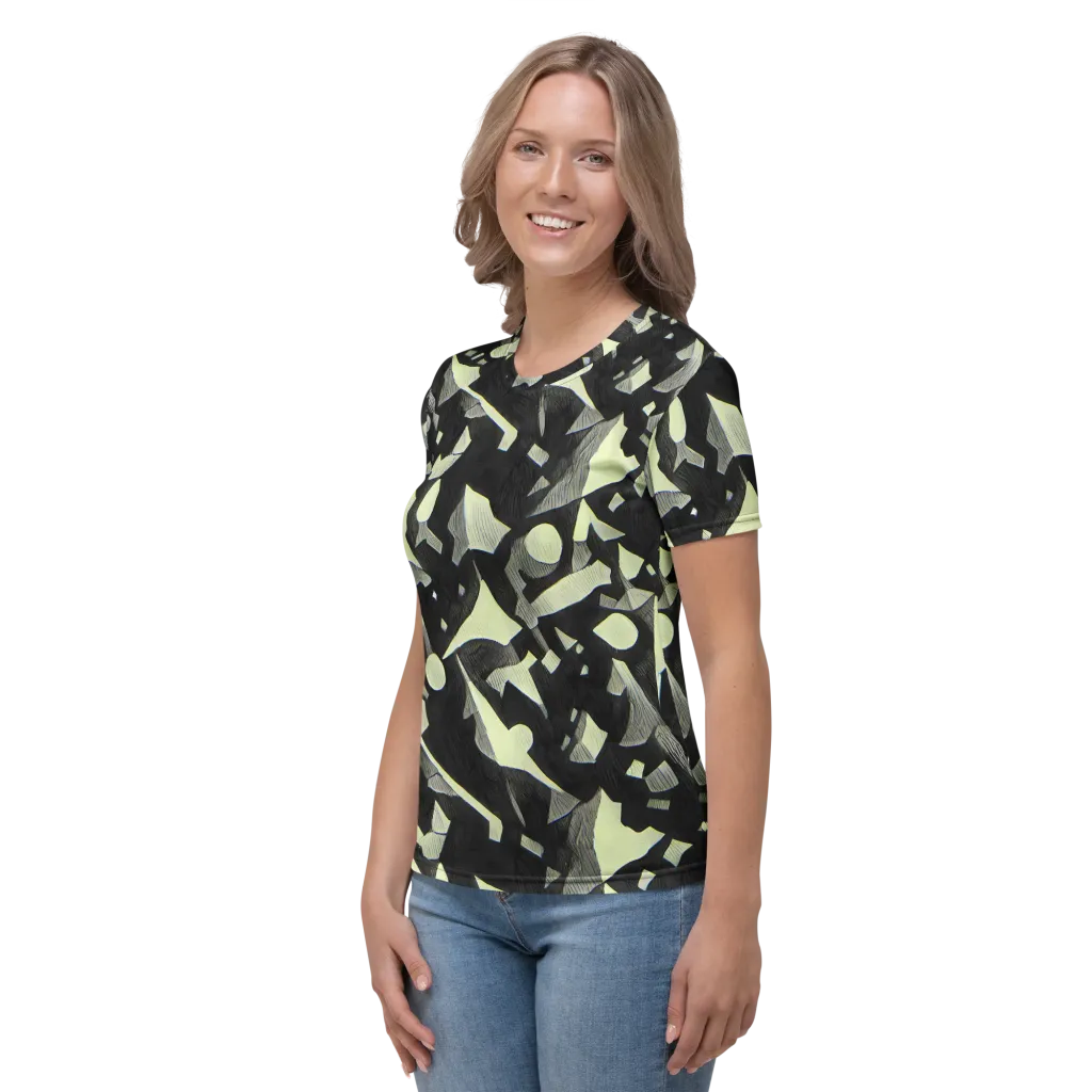 Obsidian Circuit on Women's Crew Neck T-Shirt — Left