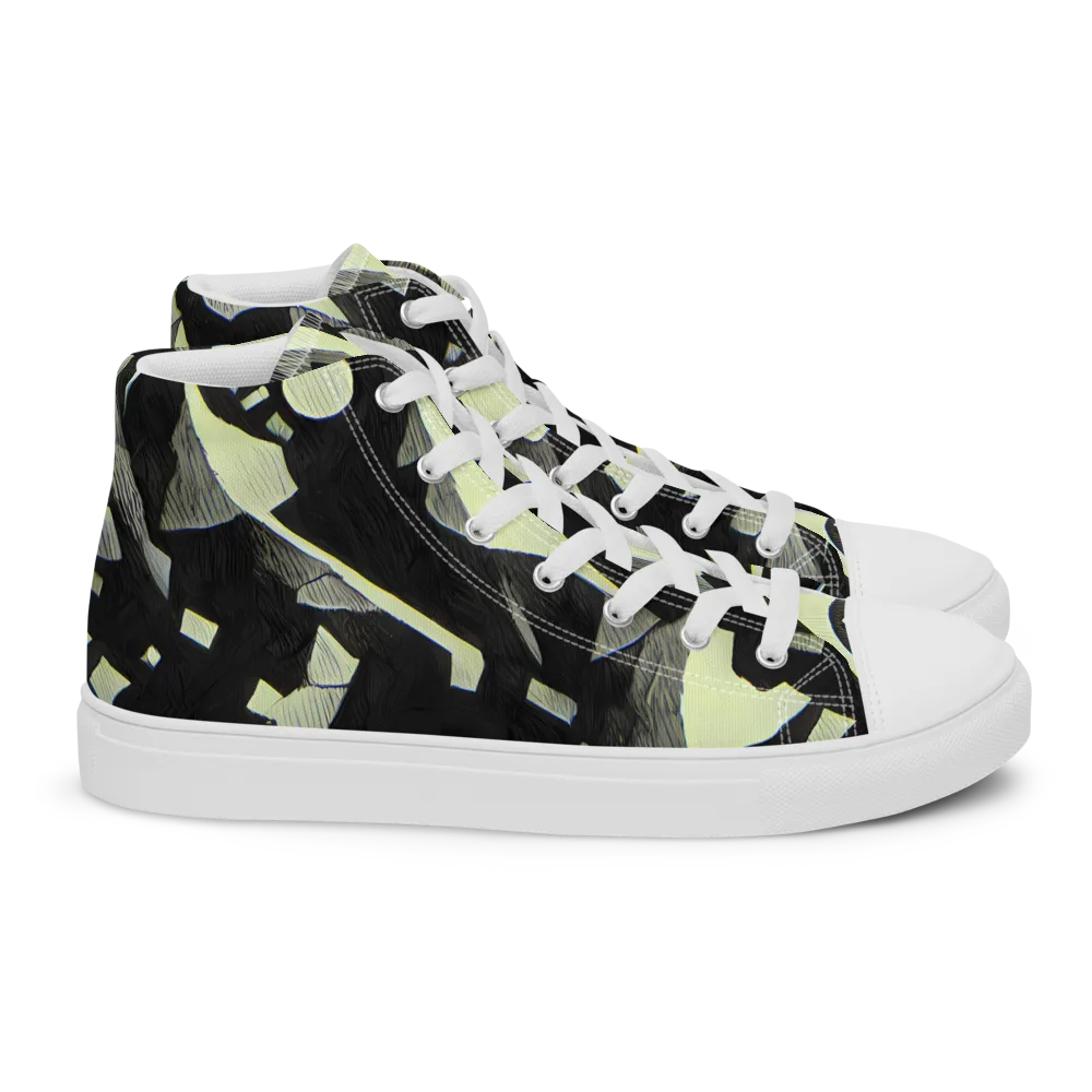 Obsidian Circuit on Women's High Top Canvas Shoes — Right