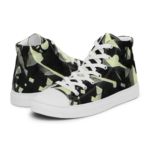 Obsidian Circuit on a Women's High Top Canvas Shoes