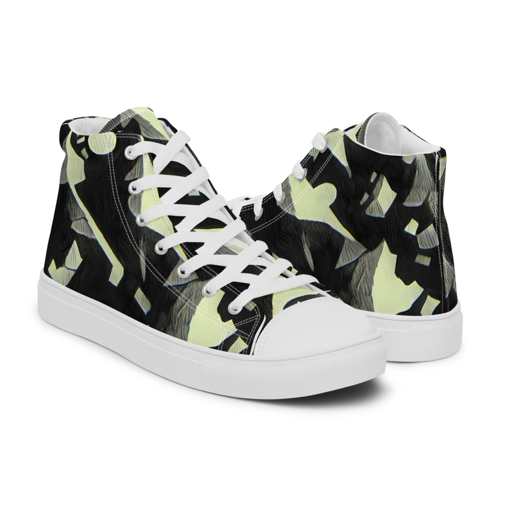 Obsidian Circuit on Women's High Top Canvas Shoes — Right
