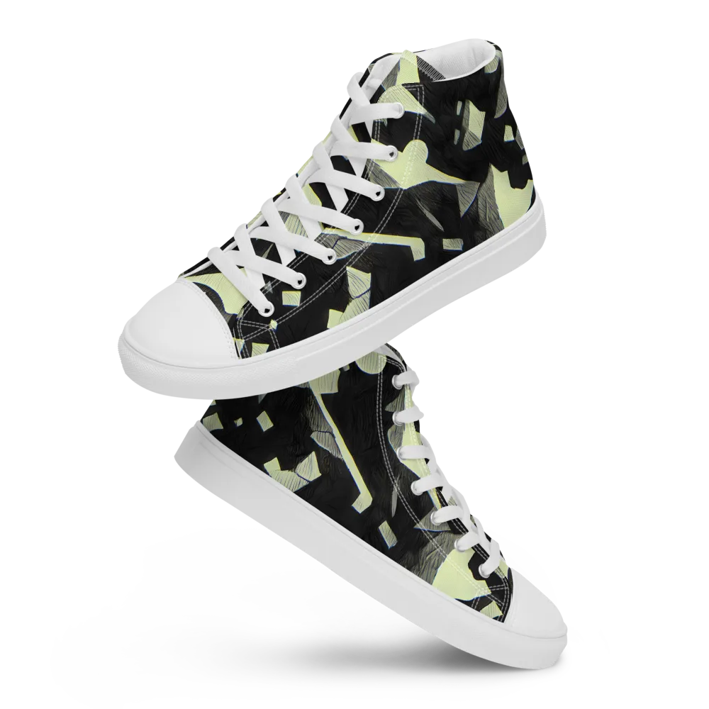 Obsidian Circuit on Women's High Top Canvas Shoes — Front