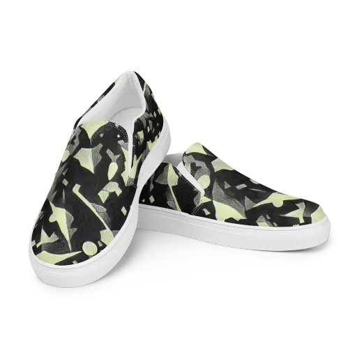 Obsidian Circuit on a Men's Slip-On Canvas Shoes