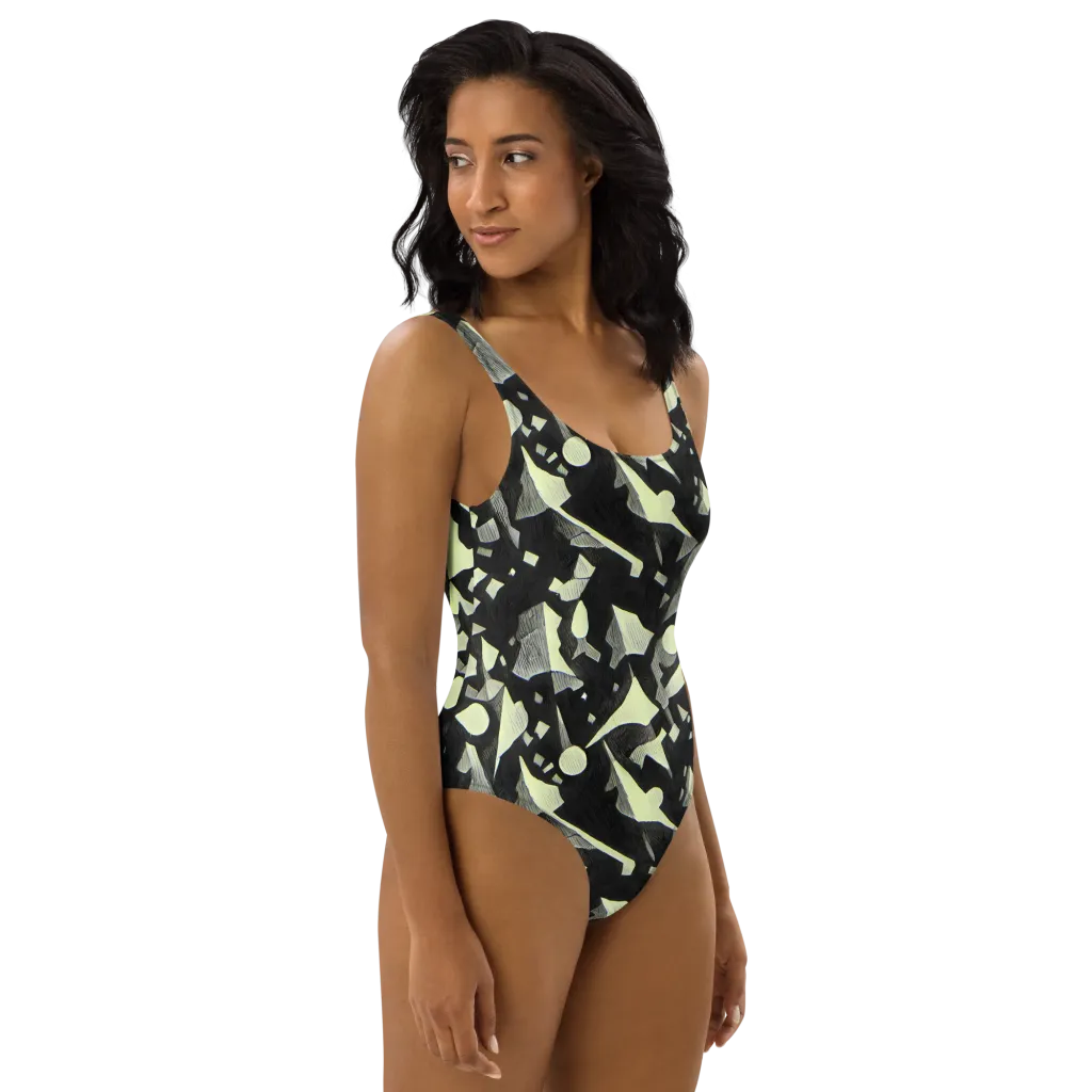 Obsidian Circuit on One-Piece Swimsuit — Right