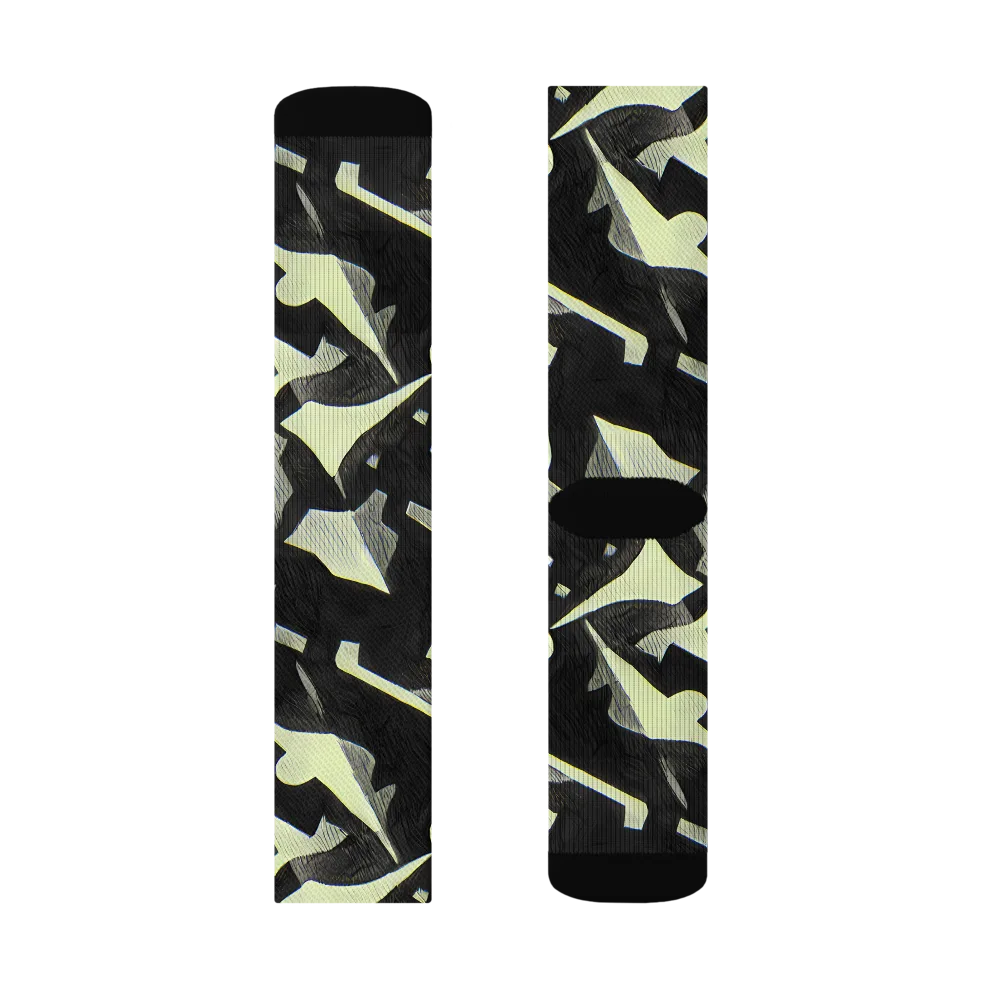 Obsidian Circuit on Socks — Left Sock