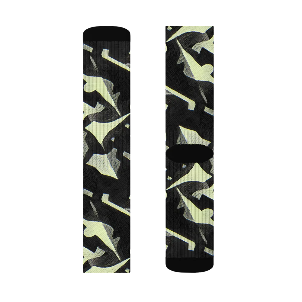 Obsidian Circuit on Socks — Right Sock