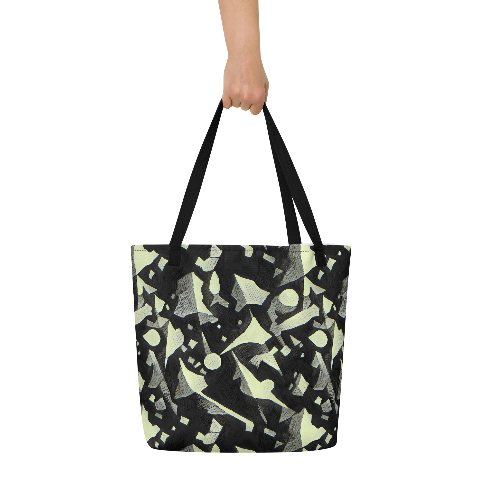 Obsidian Circuit on Large Tote Bag W/ Pocket — Front