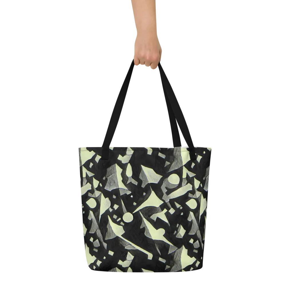 Obsidian Circuit on Large Tote Bag W/ Pocket — Front