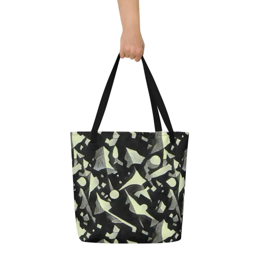 Obsidian Circuit on a Large Tote Bag W/ Pocket