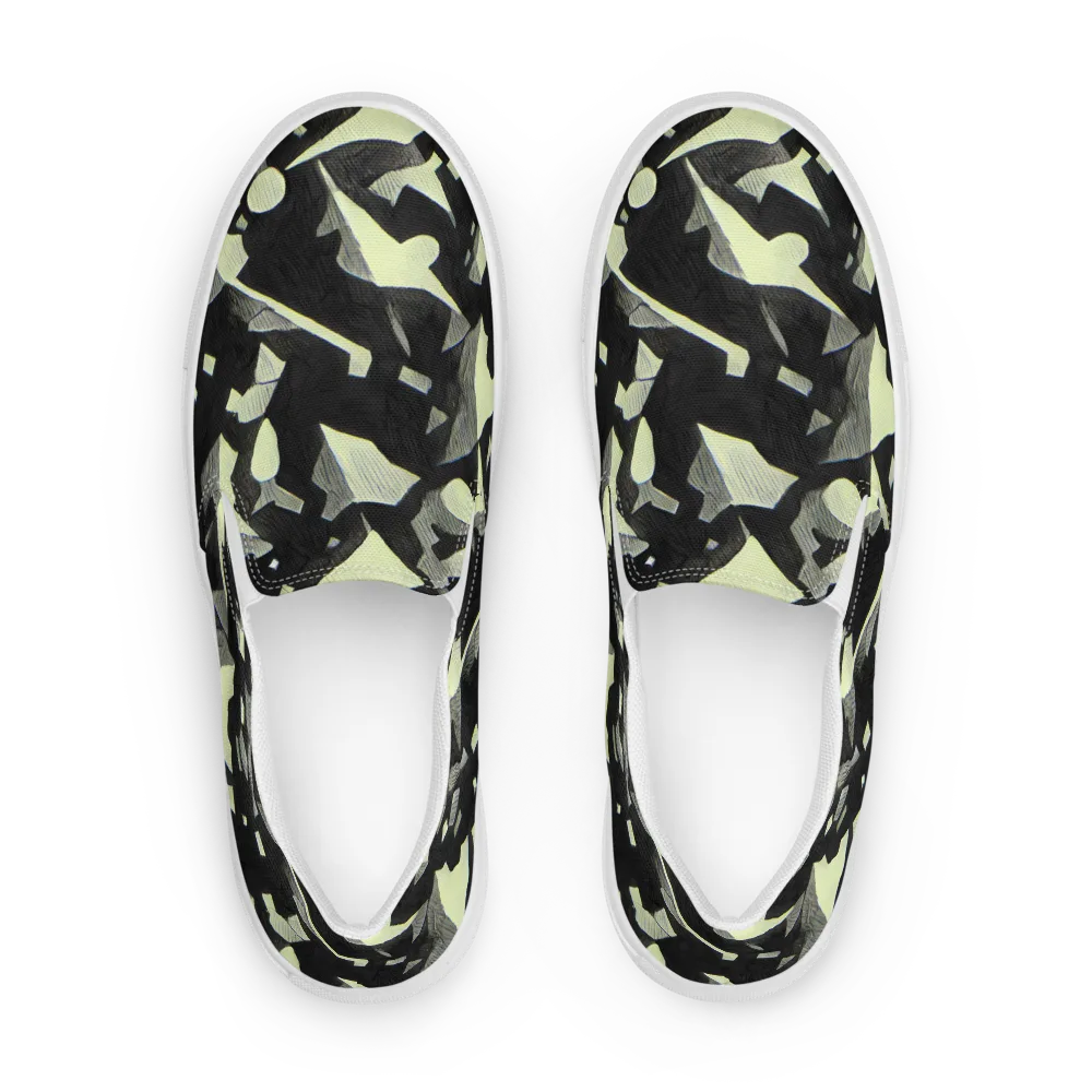 Obsidian Circuit on Women's Slip-On Canvas Shoes — Front