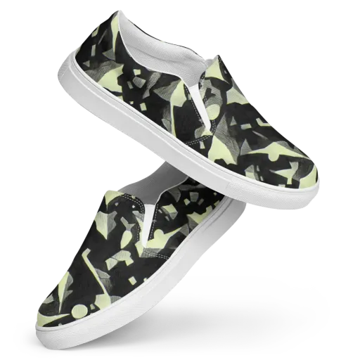 Obsidian Circuit on a Women's Slip-On Canvas Shoes