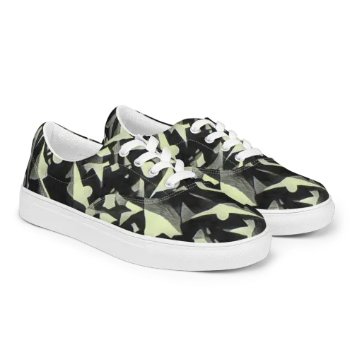 Obsidian Circuit on a Men's Lace-Up Canvas Shoes