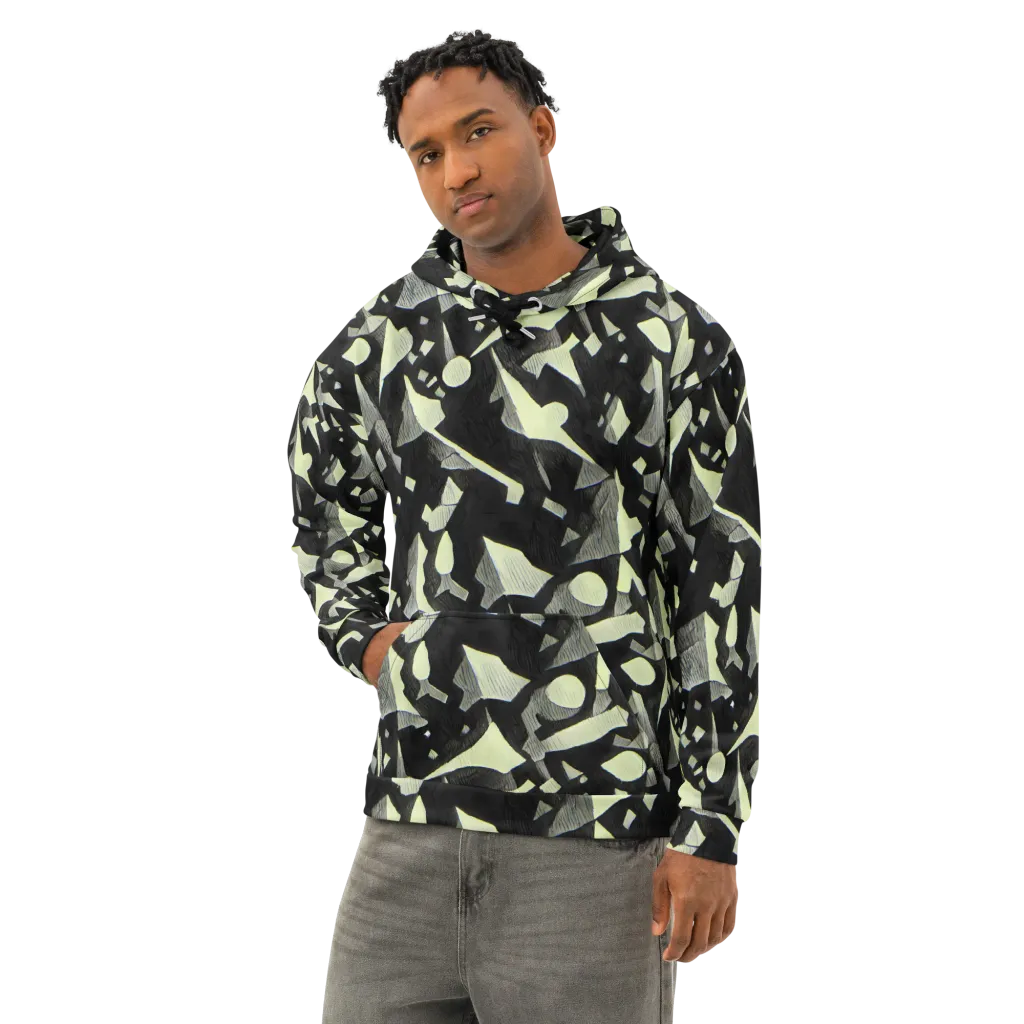 Obsidian Circuit on Cotton Hoodie — Left Front