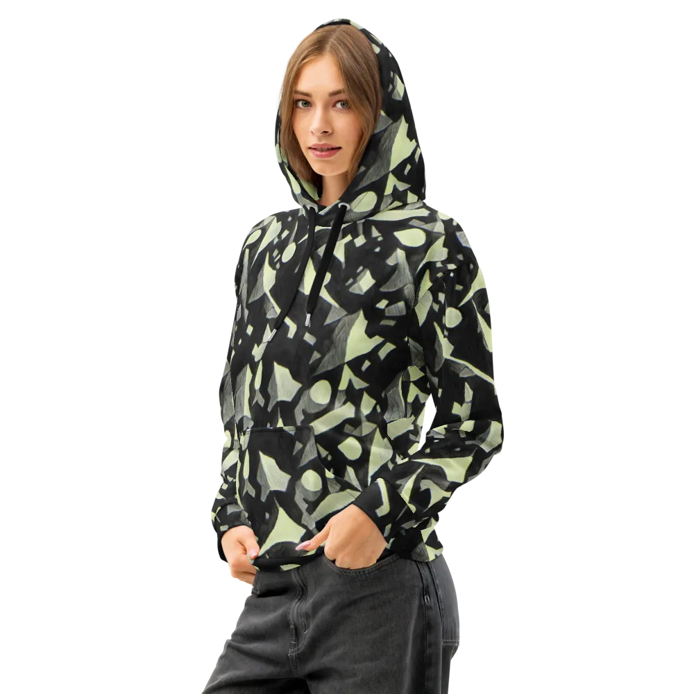Obsidian Circuit on Cotton Hoodie — Left Front