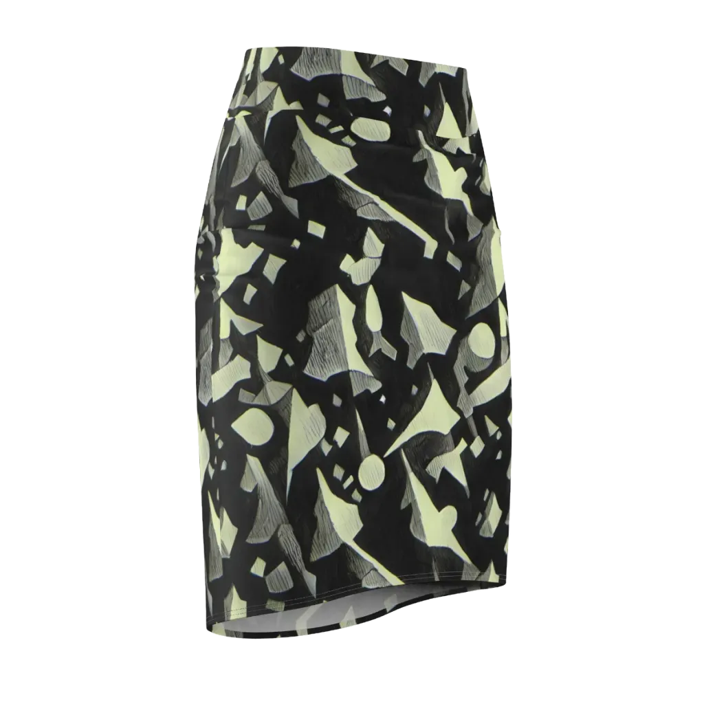 Obsidian Circuit on Pencil Skirt — Front Side
